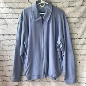 Tom James Men’s Lightweight Zip Up Jacket Light Blue Plus Size XXL‎